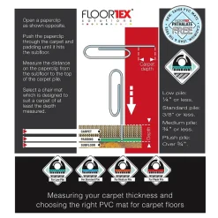 Floortex Chair Mats<Advantagemat Carpet Chair Mat, 48" x 118", Designed for Low-Pile Carpet, Clear PVC (FR1130025EV)