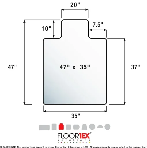 Floortex Chair Mats<Cleartex Unomat Carpet & Hard Floor Chair Mat with Lip, 35" x 47", Low-Pile, Clear (128920LRA)
