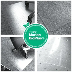 Floortex Chair Mats<Ecotex BioPlus Carpet Chair Mat, 35" x 47", Clear Bio Based Polycarbonate (NCCMFLBG0002)