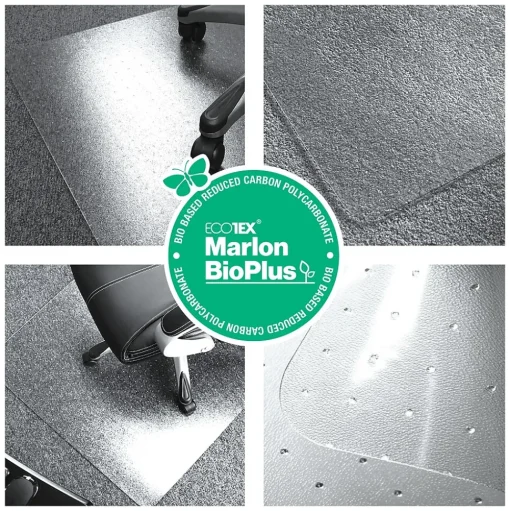 Floortex Chair Mats<Ecotex BioPlus Carpet Chair Mat, 35" x 47", Clear Bio Based Polycarbonate (NCCMFLBG0002)