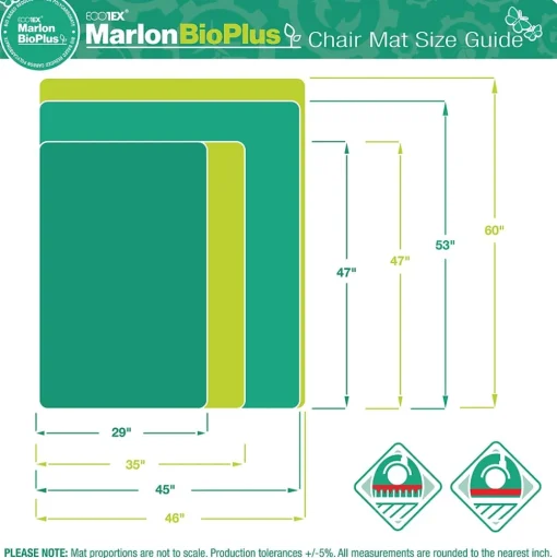 Floortex Chair Mats<Ecotex BioPlus Hard Floor Chair Mat, 29" x 47", Clear Bio Based Polycarbonate (NCCMFLBS0001)