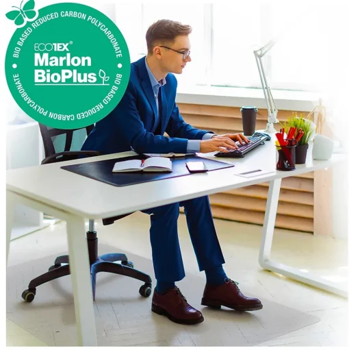 Floortex Chair Mats<Ecotex BioPlus Hard Floor Chair Mat, 45" x 53", Clear Bio Based Polycarbonate (NRCMFLBS0003)