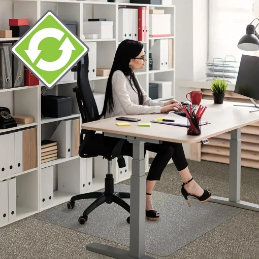 Floortex Chair Mats<Evolutionmat Carpet Chair Mat, 48" x 79", Designed for Standard-Pile Carpet, Clear Enhanced Polymer (ECO114879EP)
