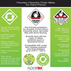 Floortex Chair Mats<Evolutionmat Hard Floor Chair Mat, 36" x 48", Clear Enhanced Polymer (FCECO123648EP)