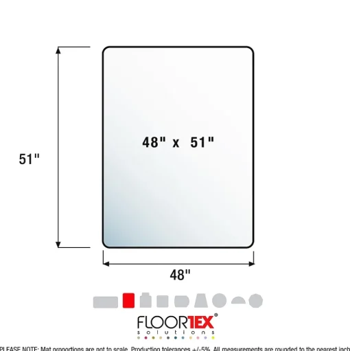 Floortex Chair Mats<Evolutionmat Hard Floor Chair Mat, 48" x 51", Clear Enhanced Polymer (FRECO124851EP)