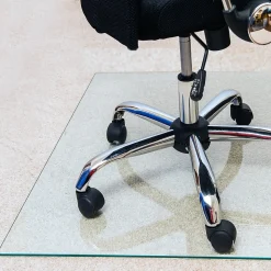 Floortex Chair Mats<Glaciermat Carpet & Hard Floor Chair Mat, 36" x 42", Crystal Clear Glass (FC123642EG)