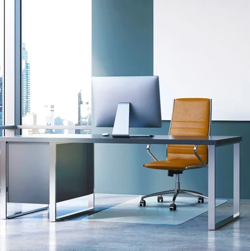 Floortex Chair Mats<Glaciermat Carpet & Hard Floor Chair Mat, 36" x 42", Crystal Clear Glass (FC123642EG)