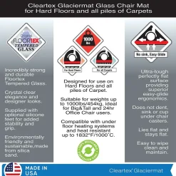 Floortex Chair Mats<Glaciermat Carpet & Hard Floor Chair Mat, 36" x 42", Crystal Clear Glass (FC123642EG)