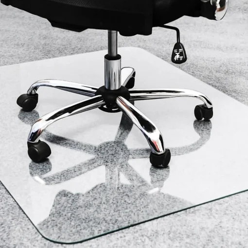 Floortex Chair Mats<Glaciermat Carpet & Hard Floor Chair Mat, 36" x 40", Crystal Clear Glass (NCCMFLGL0012)