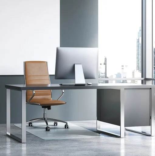Floortex Chair Mats<Glaciermat Carpet & Hard Floor Chair Mat, 36" x 40", Crystal Clear Glass (NCCMFLGL0012)
