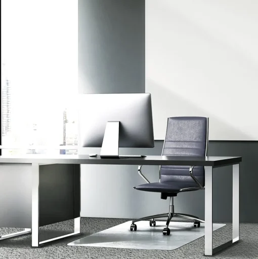 Floortex Chair Mats<Glaciermat Carpet & Hard Floor Chair Mat, 36" x 40", Crystal Clear Glass (NCCMFLGL0012)