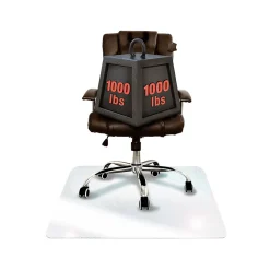 Floortex Chair Mats<Glaciermat Carpet & Hard Floor Chair Mat, 36" x 40", Crystal Clear Glass (NCCMFLGL0012)