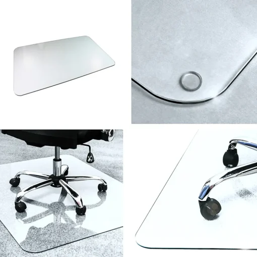 Floortex Chair Mats<Glaciermat Carpet & Hard Floor Chair Mat, 36" x 40", Crystal Clear Glass (NCCMFLGL0012)