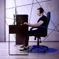 Floortex Chair Mats<9Mat Hard Floor Gaming Chair Mat, 38" x 39", Blue Polycarbonate (FC121001009RBL)