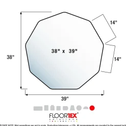 Floortex Chair Mats<9Mat Hard Floor Gaming Chair Mat, 38" x 39", Blue Polycarbonate (FC121001009RBL)