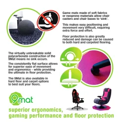 Floortex Chair Mats<9Mat Hard Floor Gaming Chair Mat, 38" x 39", Blue Polycarbonate (FC121001009RBL)
