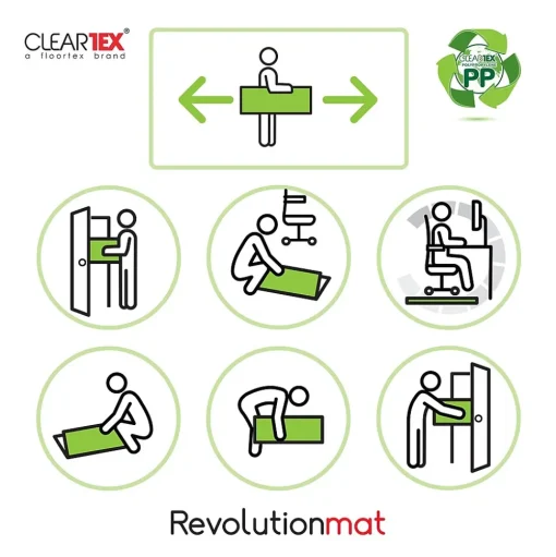 Floortex Chair Mats<Revolutionmat Carpet Chair Mat, 46" x 57", Designed for Low-Pile Carpet, Translucent Polypropylene (NCMFLLGC0004)