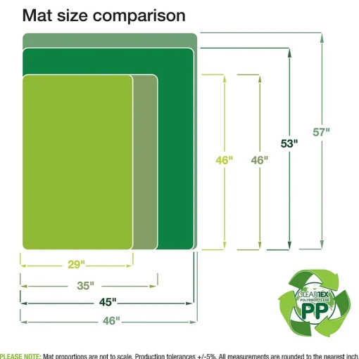 Floortex Chair Mats<Revolutionmat Carpet Chair Mat, 46" x 57", Designed for Low-Pile Carpet, Translucent Polypropylene (NCMFLLGC0004)
