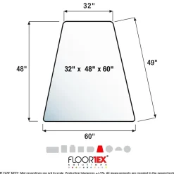 Floortex Chair Mats<Ultimat Carpet Chair Mat, 48" x 60", Designed for Low/Medium-Pile Carpet, Clear Polycarbonate (1115023TR)