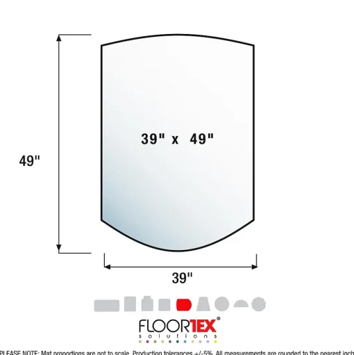 Floortex Chair Mats<Ultimat Carpet Chair Mat, 39 x 49", Designed for Medium-Pile Carpets, Clear Polycarbonate (119923SR)