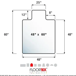 Floortex Chair Mats<Ultimat Carpet Chair Mat with Lip, 48" x 60", Designed for Medium-Pile Carpet, Clear Polycarbonate (1115227LR)