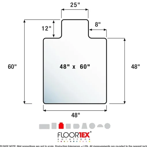 Floortex Chair Mats<Ultimat Carpet Chair Mat with Lip, 48" x 60", Designed for Medium-Pile Carpet, Clear Polycarbonate (1115227LR)
