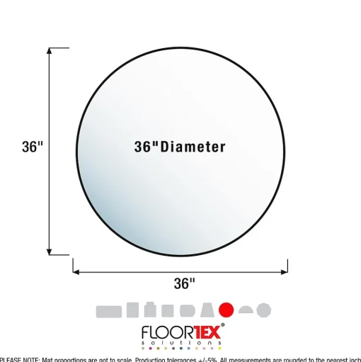 Floortex Chair Mats<Ultimat Floor Mat, 36" Diameter, Designed for Medium-Pile Carpet, Clear Polycarbonate (129020RR)