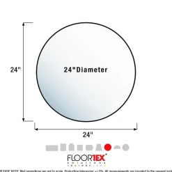 Floortex Chair Mats<Ultimat Floor Mat, 24" Diameter, Designed for Medium-Pile Carpet, Clear Polycarbonate (126020RR)