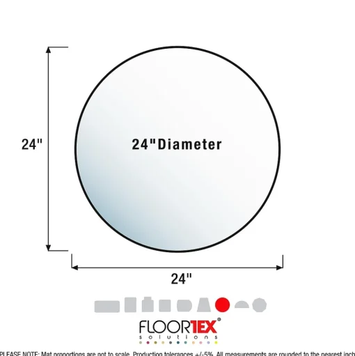 Floortex Chair Mats<Ultimat Floor Mat, 24" Diameter, Designed for Medium-Pile Carpet, Clear Polycarbonate (126020RR)