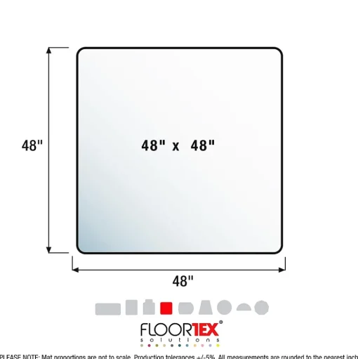Floortex Chair Mats<Ultimat Hard Floor Chair Mat, 48" x 48", Clear Polycarbonate (1212119ER)