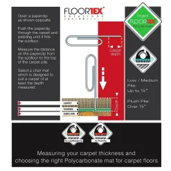 Floortex Chair Mats<Valuemat Plus Chair Mat, 36" x 48", Designed for Low-Pile Carpet, Clear Polycarbonate (FC119020ER)