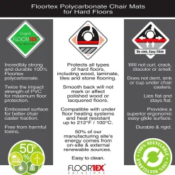 Floortex Chair Mats<Valuemat Plus Hard Floor Chair Mat, 48" x 60", Clear Polycarbonate (FR1215015ER)
