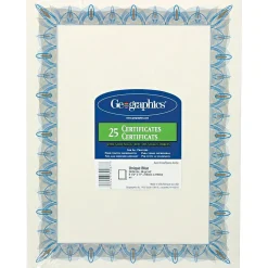 Geographics Awards & Certificates<Achievement Certificates, 8.5" x 11", Blue/White, 25/Pack (GEO39087)