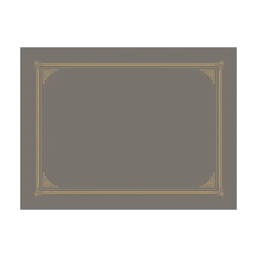 Geographics Awards & Certificates<Classic Linen Certificate Holders, 8.5" x 11", Gray/Gold, 6/Pack (49323)