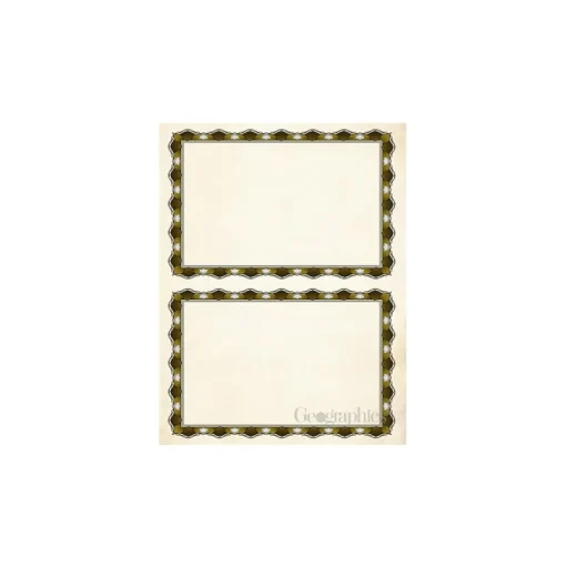 Geographics Awards & Certificates<2-UP Crown Gold Mini Certificates, 8.5" x 11", Gold, 30/Pack (48767)