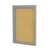 Ghent Bulletin<36" H x 30" W Enclosed Natural Cork Bulletin Board with Satin Frame, 1 Door (PA13630K)