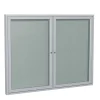 Ghent Bulletin<3' H x 5' W Enclosed Vinyl Bulletin Board with Satin Frame, 2 Door, Silver (PA23660VX-193)