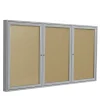 Ghent Bulletin<4' H x 6' W Enclosed Vinyl Bulletin Board with Satin Frame, 3 Door (PA34872VX-181)