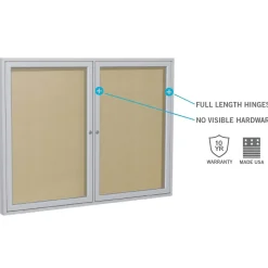 Ghent Bulletin<4' H x 6' W Enclosed Vinyl Bulletin Board with Satin Frame, 3 Door (PA34872VX-181)