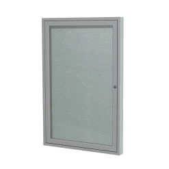 Ghent Bulletin<3' H x 2' W Enclosed Vinyl Bulletin Board with Satin Frame, 1 Door, Silver (PA13624VX-193)