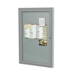 Ghent Bulletin<24" H x 18" W Enclosed Vinyl Bulletin Board with Satin Frame, 1 Door (PA12418VX-193)