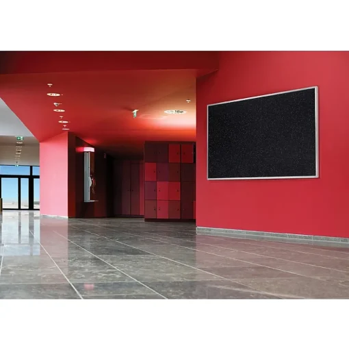 Ghent Bulletin<4' H x 6' W Recycled Bulletin Board with Aluminum Frame, Black (ATR46-BK)