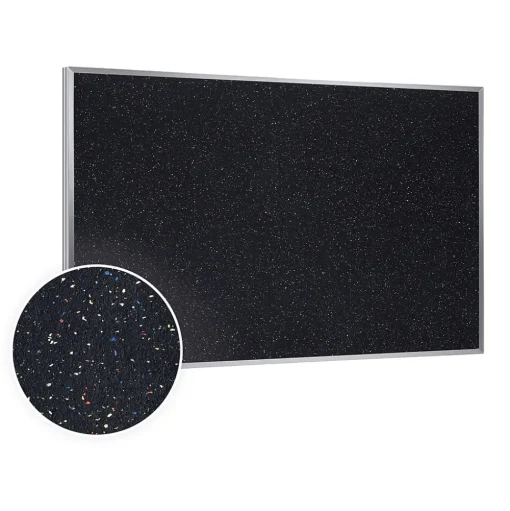 Ghent Bulletin<3' H x 4' W Recycled Bulletin Board with Aluminum Frame, Confetti (ATR34-CF)