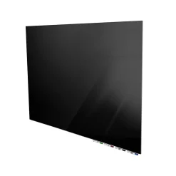 Ghent Dry Erase<Aria 4'H x 6'W Low Profile Glass Whiteboard, Black (ARIASN46BK)