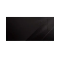 Ghent Dry Erase<Aria 4'H x 6'W Low Profile Glass Whiteboard, Black (ARIASN46BK)