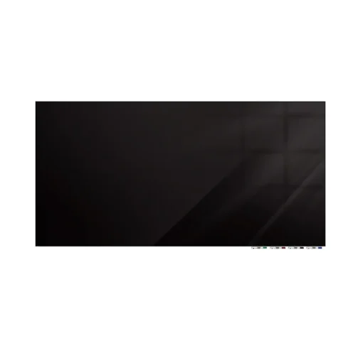 Ghent Dry Erase<Aria 4'H x 6'W Low Profile Glass Whiteboard, Black (ARIASN46BK)