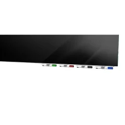 Ghent Dry Erase<Aria 4'H x 6'W Low Profile Glass Whiteboard, Black (ARIASN46BK)