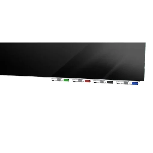 Ghent Dry Erase<Aria 4'H x 6'W Low Profile Glass Whiteboard, Black (ARIASN46BK)