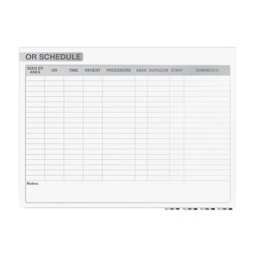 Ghent Dry Erase<Aria OR Schedule Glass Dry-Erase Whiteboard, 3'H x 4'W (GRPARIASN13S-34)