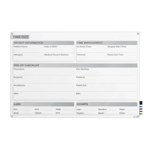 Ghent Dry Erase<Aria OR Time Out Glass Dry-Erase Whiteboard, 2'H x 3'W (GRPARIASN12T-23)